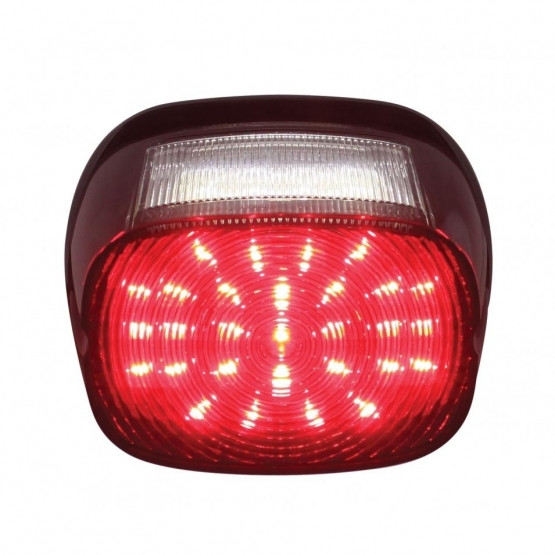 29 LED Tail Light For Harley Motorcycle With 4 LED License Light - Red LED/Smoked Lens
