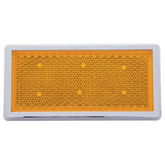 30703-UP Rectangular Quick Mount Reflector With Chrome Bezel - Amber