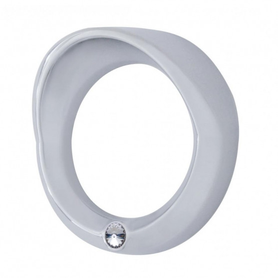 40681-UP SIGNATURE SERIES SMALL GAUGE BEZEL WITH VISOR FOR 2006+ PETERBILT - CLEAR CRYSTAL