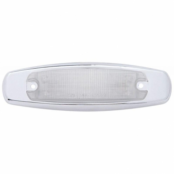 12 LED Rectangular Light (Clearance/Marker) With Chrome Bezel - Red LED/Clear Lens