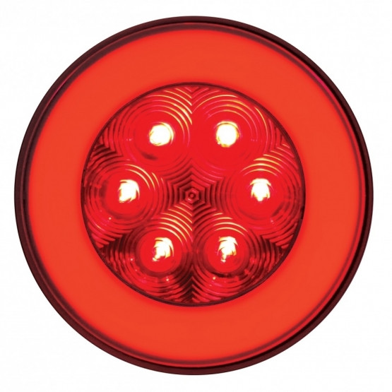 21 LED 4" Round GloLight Kit (Stop, Turn & Tail) - Red LED/Red Lens (Bulk)