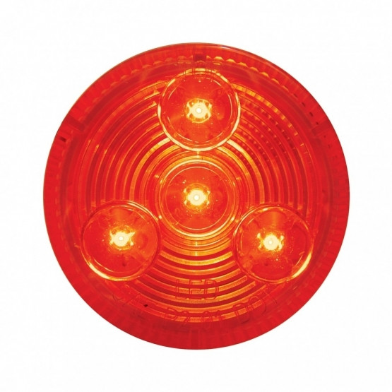 4 LED 2.5" Round Low Profile Light (Clearance/Marker) - Red LED/Red Lens (Bulk)