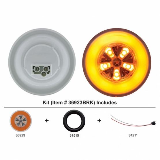 18 LED 4" Round GloLight Kit (Turn Signal) - Amber LED/Amber Lens (Each)