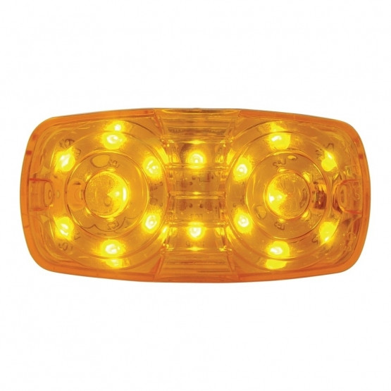 16 LED 4" X 2" Rectangular Light (Clearance/Marker)- Amber LED/Amber Lens
