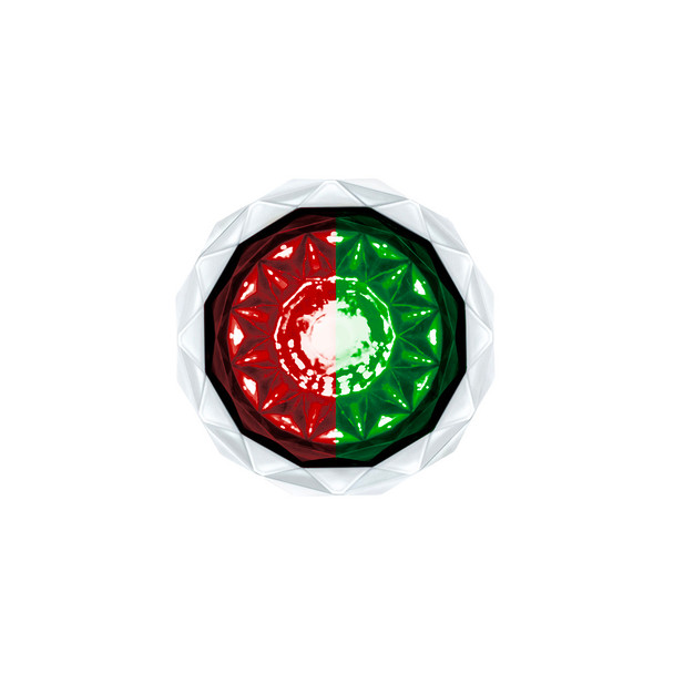 Double Fury 4 LED Dual Function 1-1/8" Crystal Watermelon Light-Red & Green LED