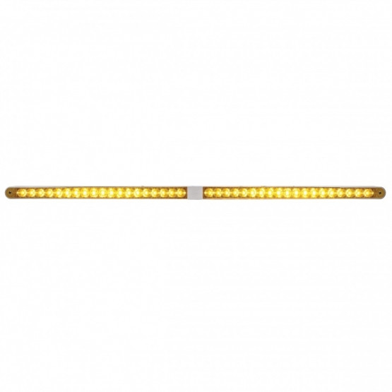Dual 14 LED 12" Reflector Light Bars With Bezel - Amber LED/Amber Lens