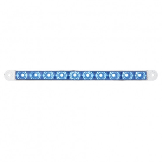 10 LED 9" Dual Function Light Bar - Blue LED/Clear Lens