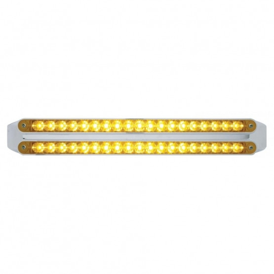 Dual 19 LED 12" Reflector Turn Signal Light Bars - Amber LED/Amber Lens
