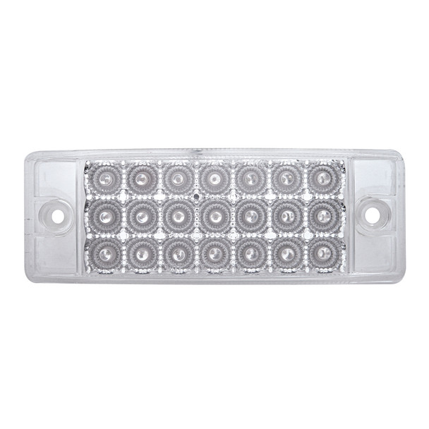 21 LED Reflector Rectangular Light (Clearance/Marker) - Amber LED/Clear Lens