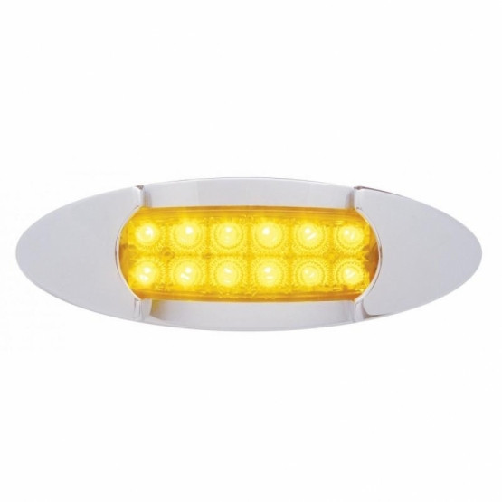 12 LED Maverick Light (Clearance/Marker) With Reflector - Amber LED/Amber Lens
