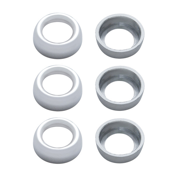 40892-UP CHROME PLASTIC TOGGLE SWITCH NUT COVER FOR PETERBILT (CARD OF 6)