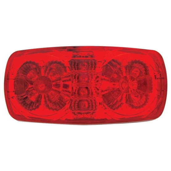 14 LED Reflector Rectangular Light (Clearance/Marker) - Red LED/Red Lens