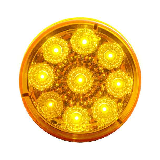9 LED 2" Round Reflector Light (Clearance/Marker) - Amber LED/Amber Lens (Bulk)