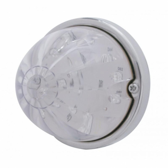 17 LED Watermelon Flush Mount Kit With Low Profile Bezel - Amber LED/Clear Lens