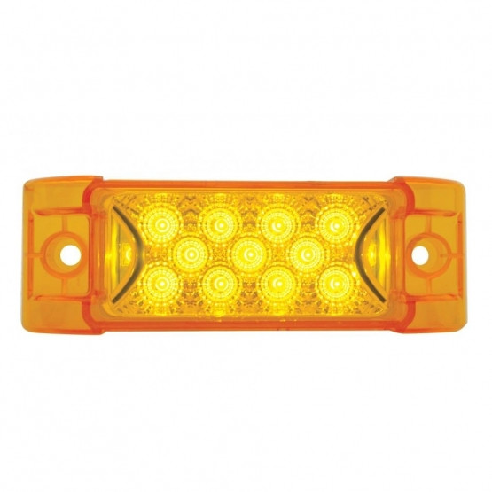 13 LED Reflector Rectangular Light (Clearance/Marker) - Amber LED/Amber Lens (Bulk)