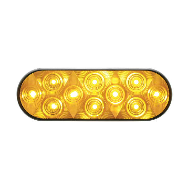 10 LED 6" Oval Turn Signal Light - Amber LED/Amber Lens