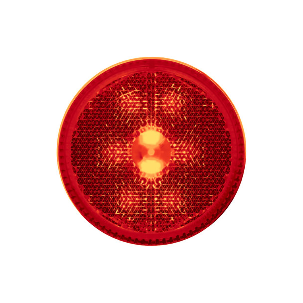8 LED 2.5" Round Reflectorize Light Kit (Clearance/Marker) - Red LED/Red Lens