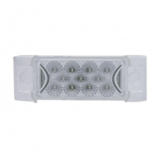 13 LED Reflector Rectangular Light (Clearance/Marker) - Amber LED/Clear Lens