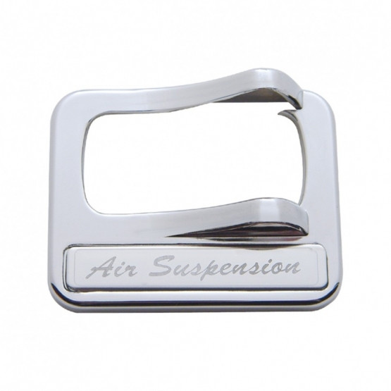 40977-UP CHROME PLASTIC ROCKER SWITCH COVER WITH STAINLESS PLAQUE FOR PETERBILT - AIR SUSPENSION