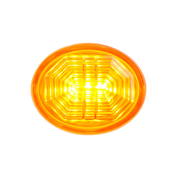3 LED Oval Clearance/Marker Light-Amber LED/Amber Lens