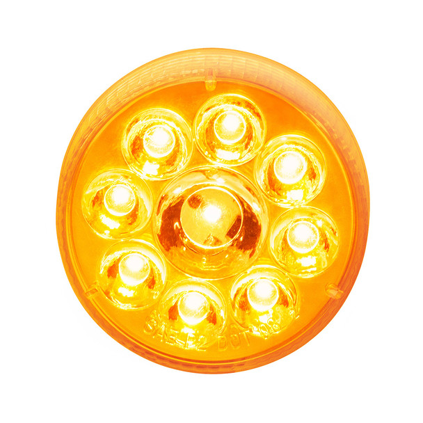 9 LED 2.5" Round Pure Reflector Light (Clearance/Marker) - Amber LED/Amber Lens