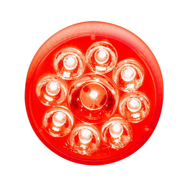 9 LED 2.5" Round Pure Reflector Light (Clearance/Marker) - Red LED/Red Lens