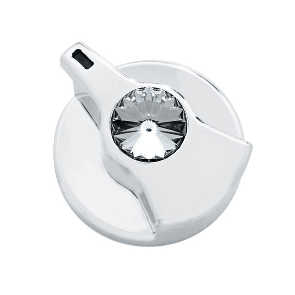 41263-UP CHROME TIMER KNOB WITH COLOR CRYSTAL FOR PETERBILT - SMOKE COLOR CRYSTAL