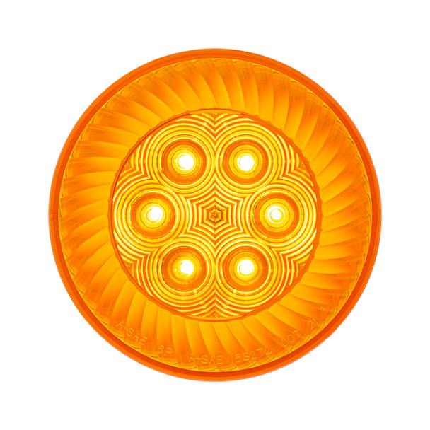 16 LED 4" Round Turbine Light (Turn Signal) - Amber LED/Amber Lens