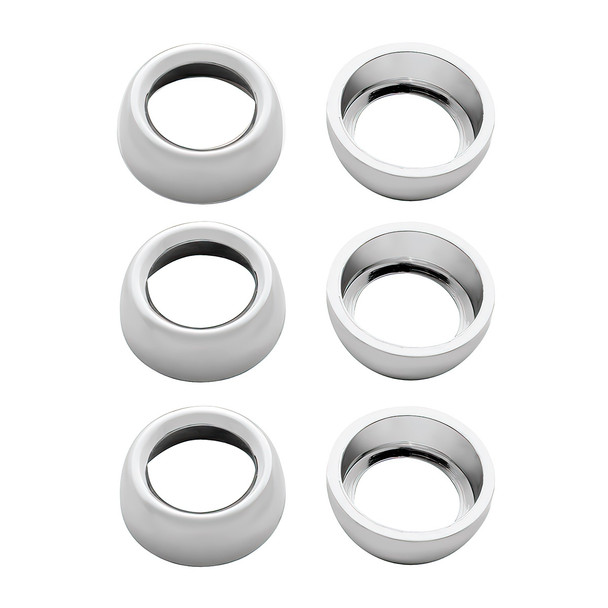 Chrome Plastic Toggle Switch Nut Cover For Freightliner (Card Of 6)