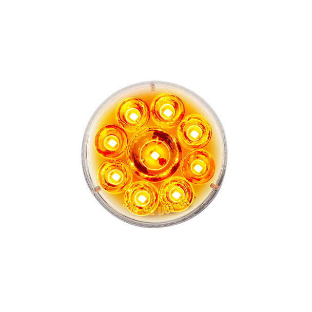 9 LED 2.5" Round Pure Reflector Light (Clearance/Marker) - Amber LED/Clear Lens