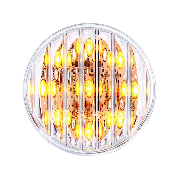 9 LED 2" Round Light (Clearance/Marker) - Amber LED/Clear Lens (Bulk)