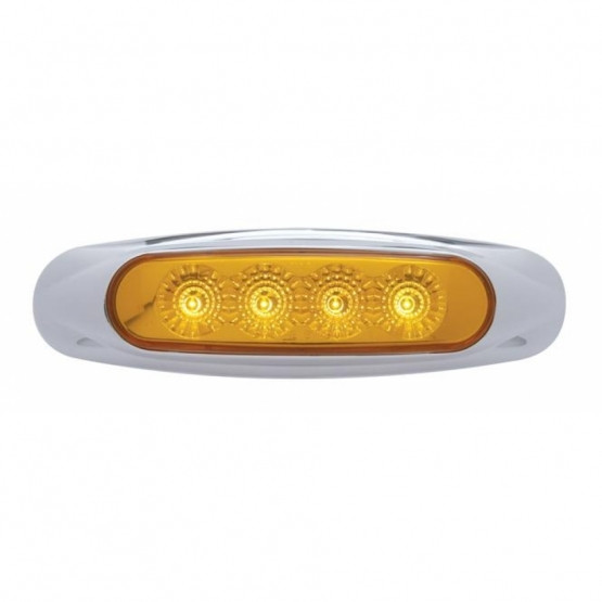 4 LED Reflector Light (Clearance/Marker) - Amber LED/Amber Lens