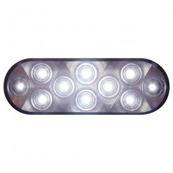 10 LED 6" Oval Auxiliary/Utility Light - White LED/Clear Lens