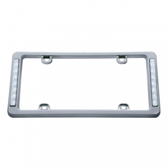 14 LED Chrome License Plate Frame - White LED/Clear Lens