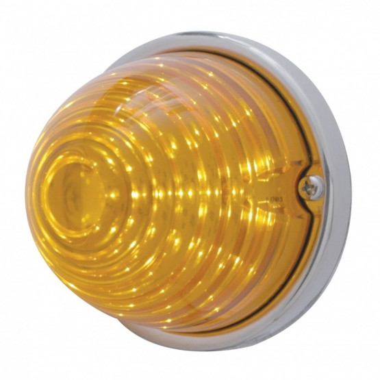 17 LED Beehive Flush Mount Kit With Low Profile Bezel - Amber LED/Amber Lens