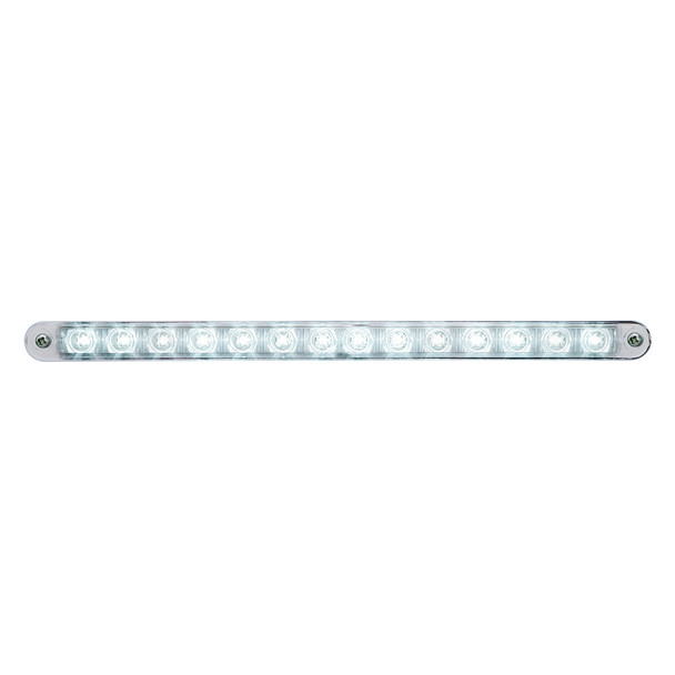 14 LED 12" Auxiliary strip Light With Bezel - White LED/Clear Lens