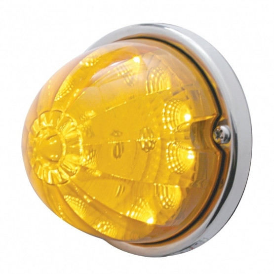17 LED Reflector Watermelon Flush Mount Kit With Low Profile Bezel - Amber LED/Amber Lens