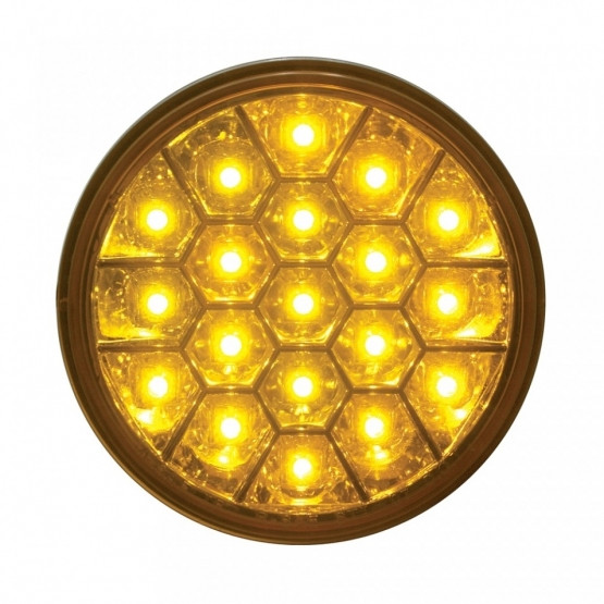 19 LED 4" Reflector Turn Signal Light - Amber LED/Amber Lens