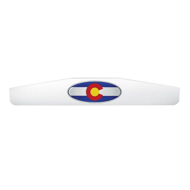 4" X 24" Chrome Bottom Mud Flap Weight With Oval Colorado Flag Emblem