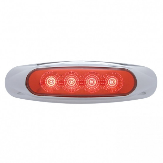 4 LED Reflector Light (Clearance/Marker) - Red LED/Red Lens