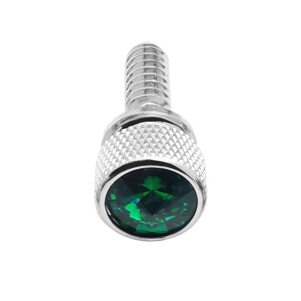 23803-UP 1/4"-20 KNURLED HEAD DASH SCREW FOR PETERBILT - GREEN CRYSTAL (14-PACK)