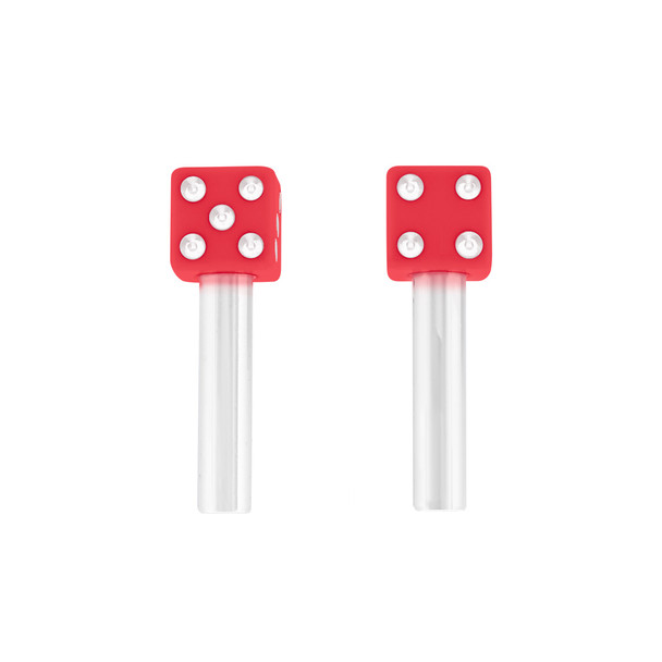 Dice Door Lock Knobs - Red (2Pc/Set)
