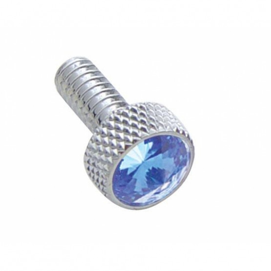 23832-UP SMALL DASH SCREW WITH BLUE CRYSTAL FOR PETERBILT (2-PACK)