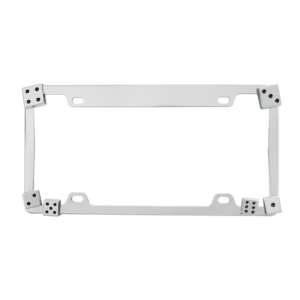 Dice License Plate Frame - Chrome