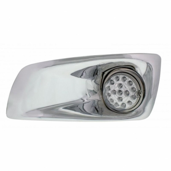 Fog Light Cover With 17 Amber LED Clear Style Reflector Light For 2007-17 KW T660- Driver -Clear Lens