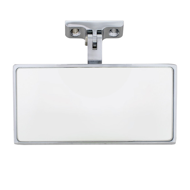 Rectangular Chrome Plated Aluminum Interior Rear View Mirror With Screw-On Mount