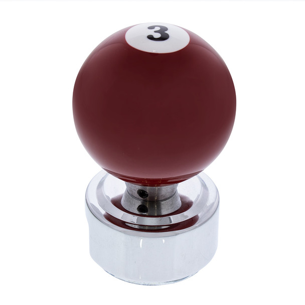 Number 3 Pool Ball Gearshift Knob For 13/15/18 Speed Eaton Style Shifters
