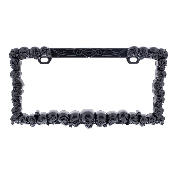 Skull License Plate Frame - Black