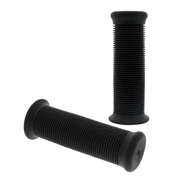 Black Motorcycle Rubber Grip Set - 1" or 1-1/8" (25/28mm) (Pair)