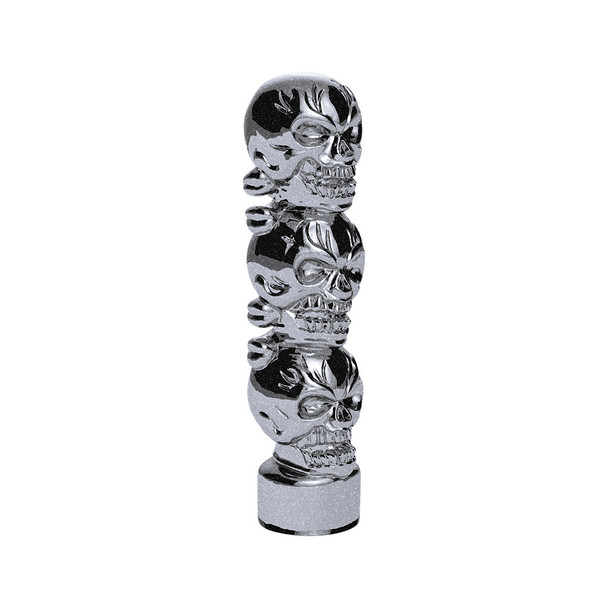 1/2"-13 Thread-On 3 Skull Candy Color Shift Knob-Liquid Silver